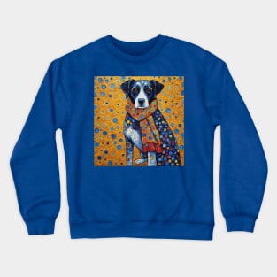 Gustav Klimt Style Dog with Red Scarf Crewneck Sweatshirt